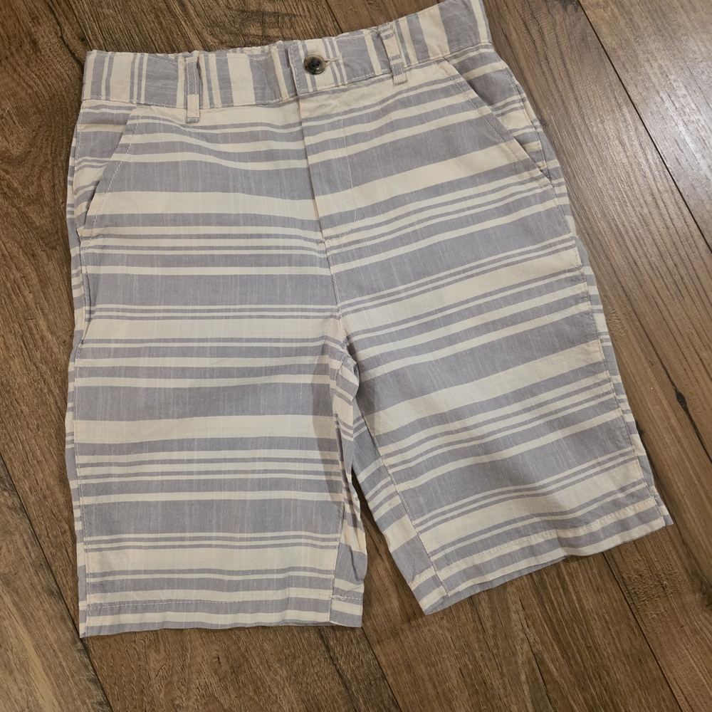 Striped Gray and Cream Boy Shorts